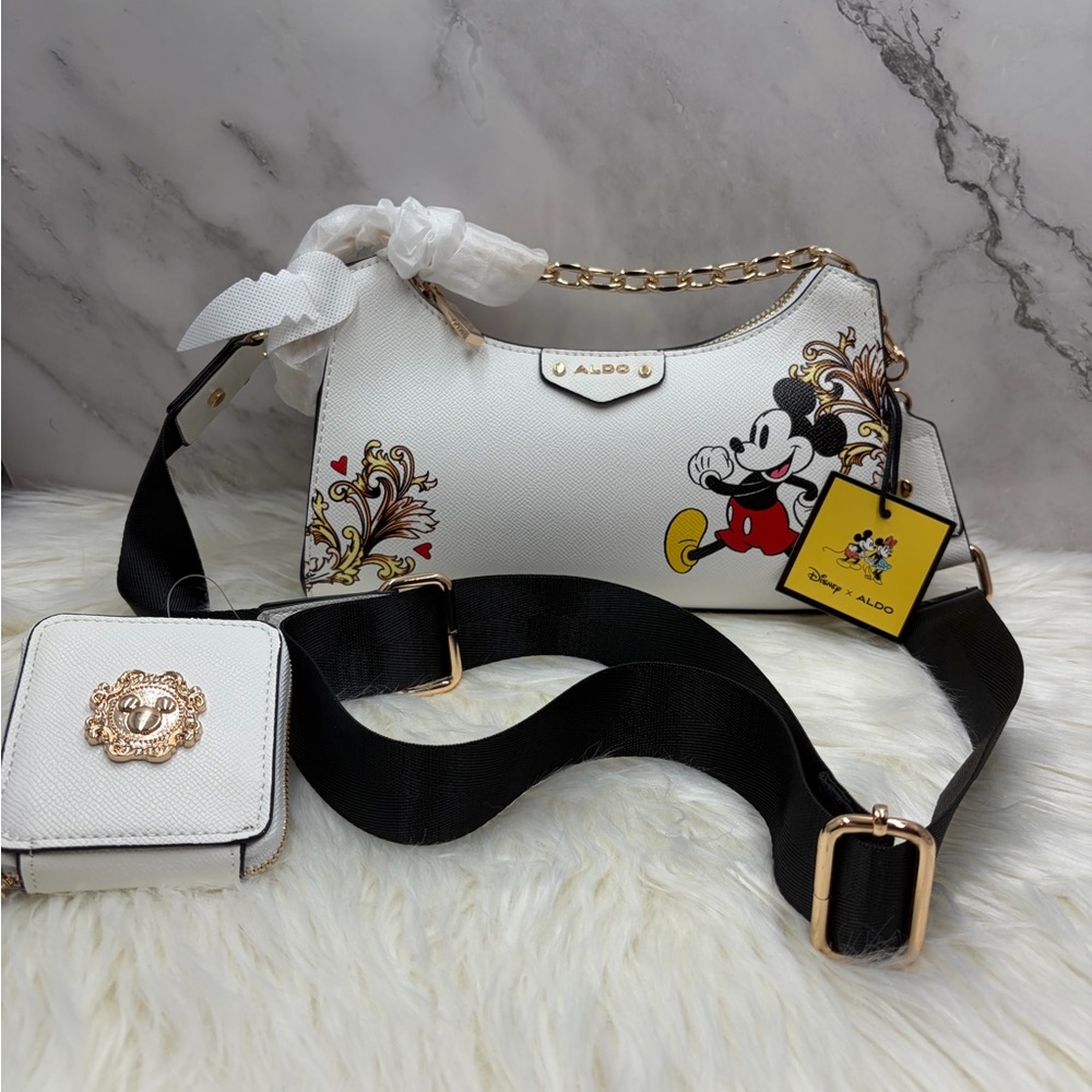 Aldo White and Black Mickey Mouse Crossbody Bag - Picture 2 of 6